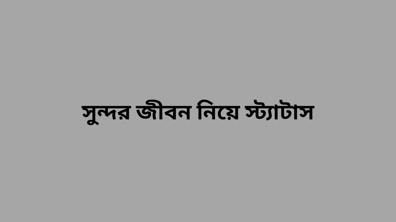 সুন্দর জীবন নিয়ে স্ট্যাটাস