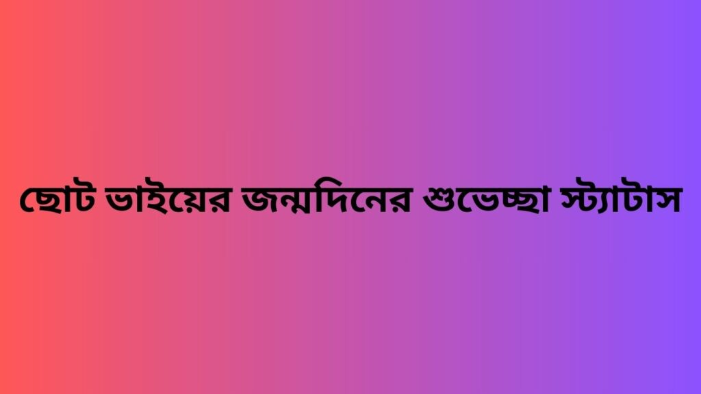 ছোট ভাইয়ের জন্মদিনের শুভেচ্ছা স্ট্যাটাস