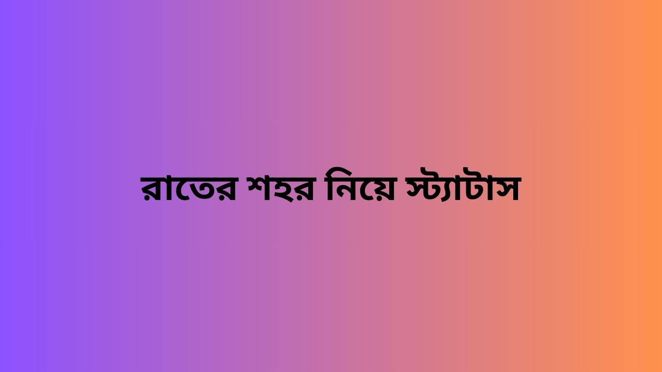 রাতের শহর নিয়ে স্ট্যাটাস