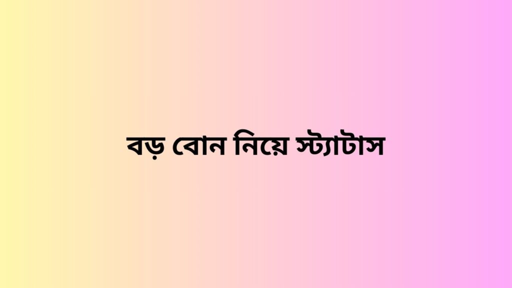 বড় বোন নিয়ে স্ট্যাটাস