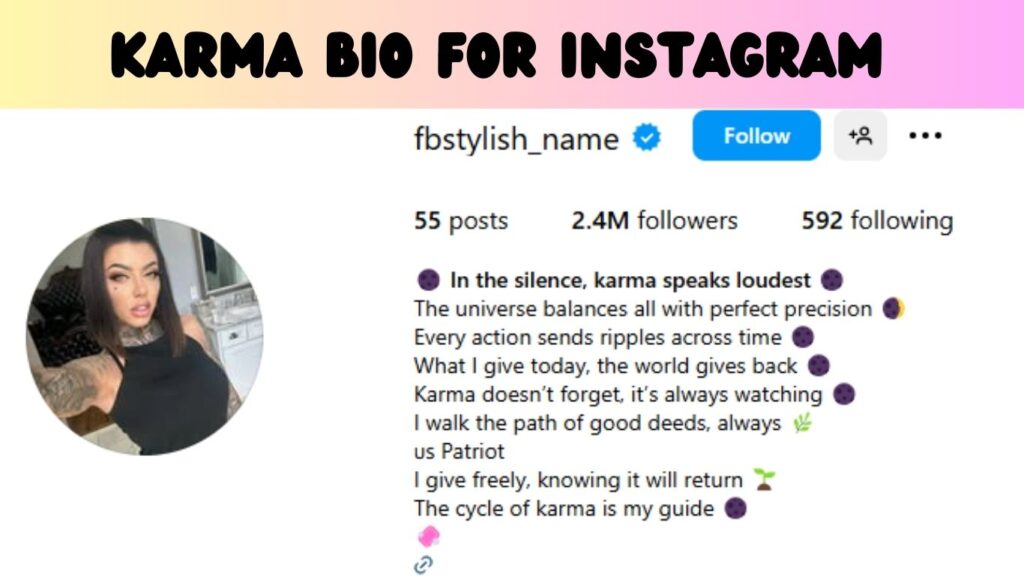 karma bio for instagram