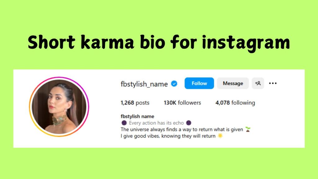 short karma bio for instagram