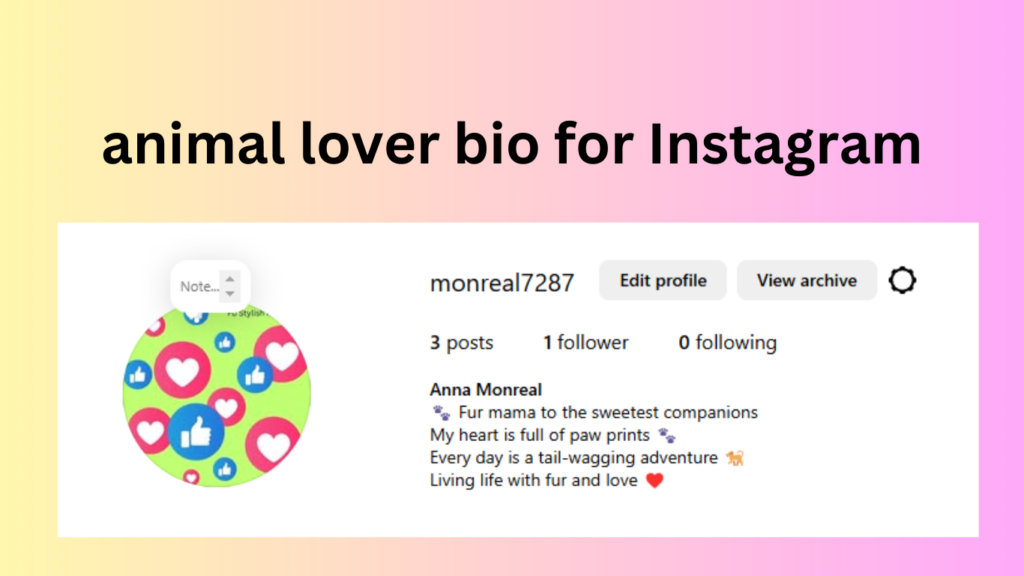 animal lover bio for Instagram